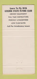 Matchbook Cover - Golden State Flying Club CA 30 Strike