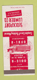 Matchbook Cover - Stockport Lumber Hudson NY 30 Strike