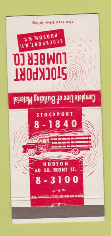 Matchbook Cover - Stockport Lumber Hudson NY 30 Strike