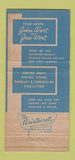 Matchbook Cover - Wort Hotel Jackson Hole WY 30 Strike