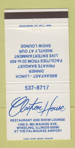 Matchbook Cover - Clayton House Wheeling IL 30 Strike