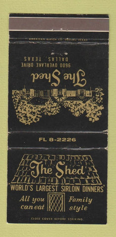 Matchbook Cover - The Shed Dallas TX WEAR 30 Strike