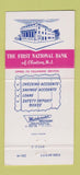 Matchbook Cover - First National Bank Clinton NJ 30 Strike