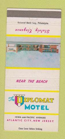 Matchbook Cover - Diplomat Motel Atlantic City NJ 30 Strike