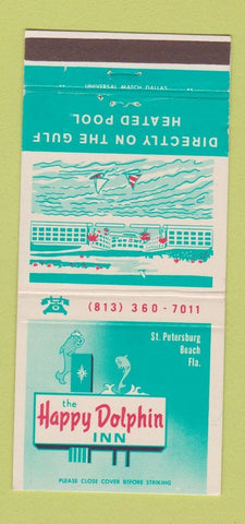 Matchbook Cover - Happy Dolphin Inn St Petersburg Beach FL 30 Strike