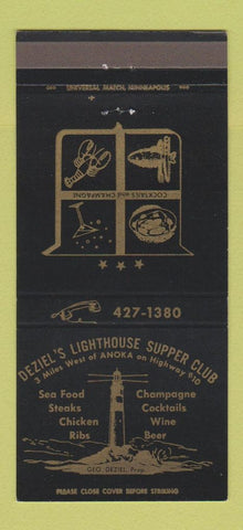 Matchbook Cover - Deziel's Lighthouse Supper Club Anoka MN 30 Strike