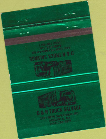 Matchbook Cover - D and R Truck Salvage Augusta GA 40 Strike