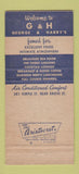 Matchbook Cover - George & Harry's Restaurant New Haven CT 30 Strike