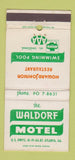 Matchbook Cover - Waldorf Motel Atlanta GA 30 Strike