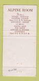 Matchbook Cover - Alpine Room Salisbury MD 30 Strike