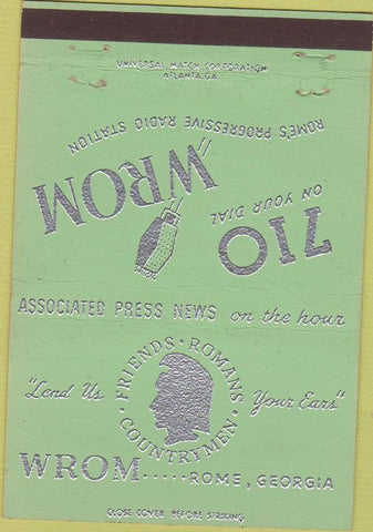 Matchbook Cover - WROM 710 Radio Rome GA 40 Strike