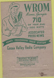 Matchbook Cover - WROM 710 Radio Rome GA 40 Strike