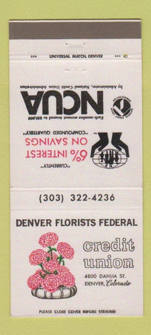 Matchbook Cover - Denver Colorado Florists Credit Union flowers 30 Strike