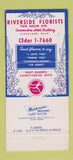 Matchbook Cover - Riverside Florists Flowers Cleveland OH FTD 30 Strike