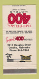 Matchbook Cover - Imperial 400 Motel Omaha NE 30 Strike
