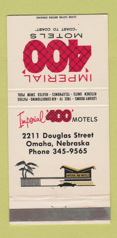 Matchbook Cover - Imperial 400 Motel Omaha NE 30 Strike