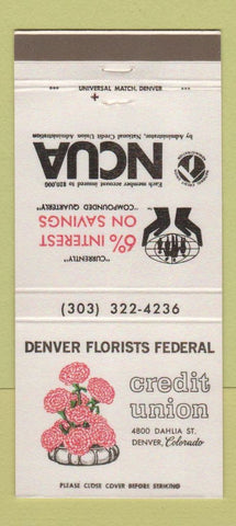 Matchbook Cover - Denver Colorado Florists Credit Union flowers 30 Strike