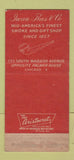Matchbook Cover - Iwan Ries Smoke Gift Shop Chicago IL tobacco 30 Strike