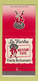 Matchbook Cover - La Fiesta Mexican Food Northridge Tarzana CA 30 Strike