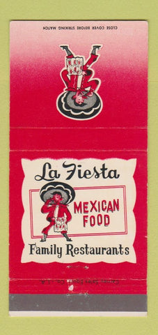 Matchbook Cover - La Fiesta Mexican Food Northridge Tarzana CA 30 Strike