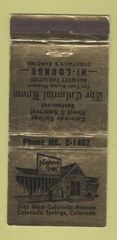 Matchbook Cover - Hickory Inn Colorado Springs WEAR 30 Strike