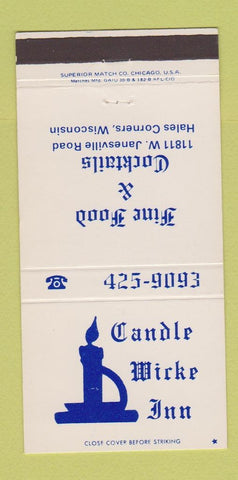 Matchbook Cover - Candle Wick Inn Hales Corners WI 30 Strike