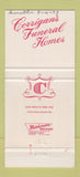 Matchbook Cover - Corrigan's Funeral Homes Cleveland OH 30 Strike