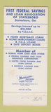 Matchbook Cover - First Federal Savings Statesboro GA 30 Strike
