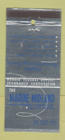 Matchbook Cover - Marine Midland Trust New York City 30 Strike