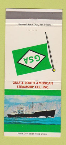 Matchbook Cover - Gulf and South American Steamship New Orleans LA 30 Strike