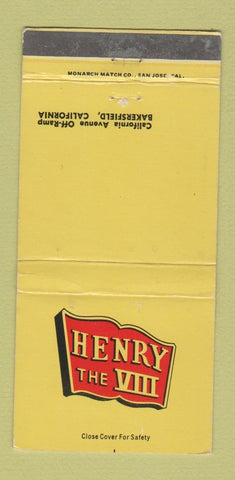 Matchbook Cover - Henry the VIII Bakersfield CA WEAR 30 Strike