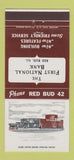Matchbook Cover - First National Bank Red Bud IL 30 Strike