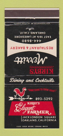 Matchbook Cover - Kirby's Elegant Farmer Oakland CA WEAR 30 Strike
