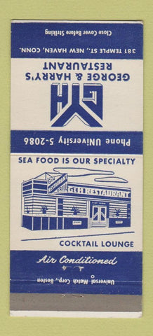 Matchbook Cover - George & Harry's Restaurant New Haven CT 30 Strike