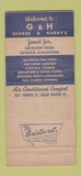 Matchbook Cover - George & Harry's Restaurant New Haven CT 30 Strike