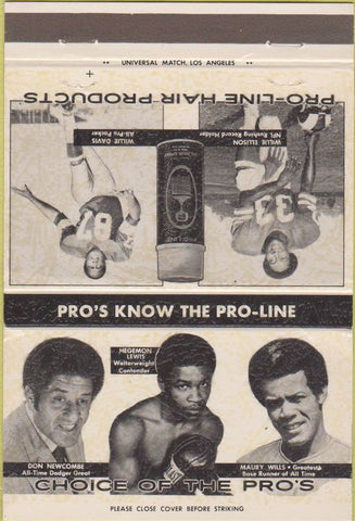 Matchbook Cover - Hair Products Willie Davis Maury Wills Don Newcombe 40 Strike