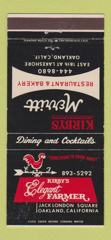 Matchbook Cover - Kirby's Elegant Farmer Oakland CA WEAR 30 Strike