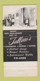 Matchbook Cover - Tallino's Chestnut Hill MA 30 Strike