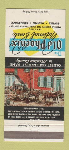 Matchbook Cover Old Phoenix National Bank Seville Medina Brunswick OH 30 Strike