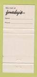 Matchbook Cover - Finicky's La Mirada CA 30 Strike