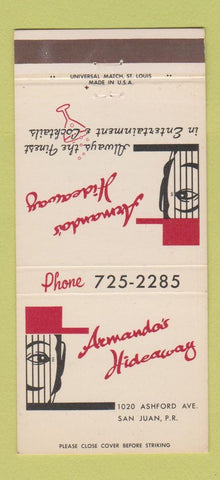 Matchbook Cover - Armando's Hideaway San Juan Puerto Rico 30 Strike