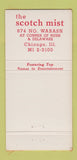 Matchbook Cover - Scotch Mist Chicago IL 30 Strike