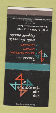 Matchbook Cover - 4 Seasons Nite Club Denver Colorado Colfax WEAR 30 Strike
