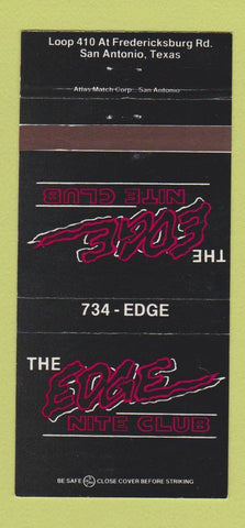 Matchbook Cover - Edge Nite Club San Antonio TX 30 Strike