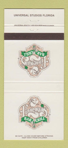 Matchbook Cover - Finnegan's Bar Grill Universal Studios FL 30 Strike