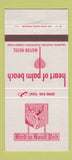 Matchbook Cover - Heart of Palm Beach Motor Hotel FL 30 Strike