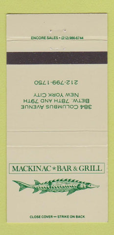 Matchbook Cover - Mackinac Bar Grill New York City 30 Strike