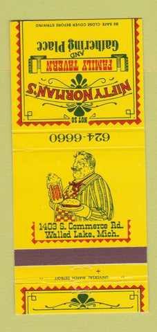 Matchbook Cover - Nifty Norman's Tavern Walled Lake MI 30 Strike