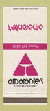 Matchbook Cover - Amarante's Custom Catering New Haven CT 30 Strike