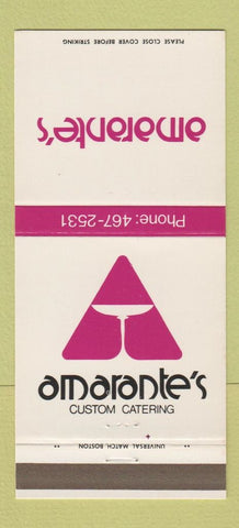 Matchbook Cover - Amarante's Custom Catering New Haven CT 30 Strike